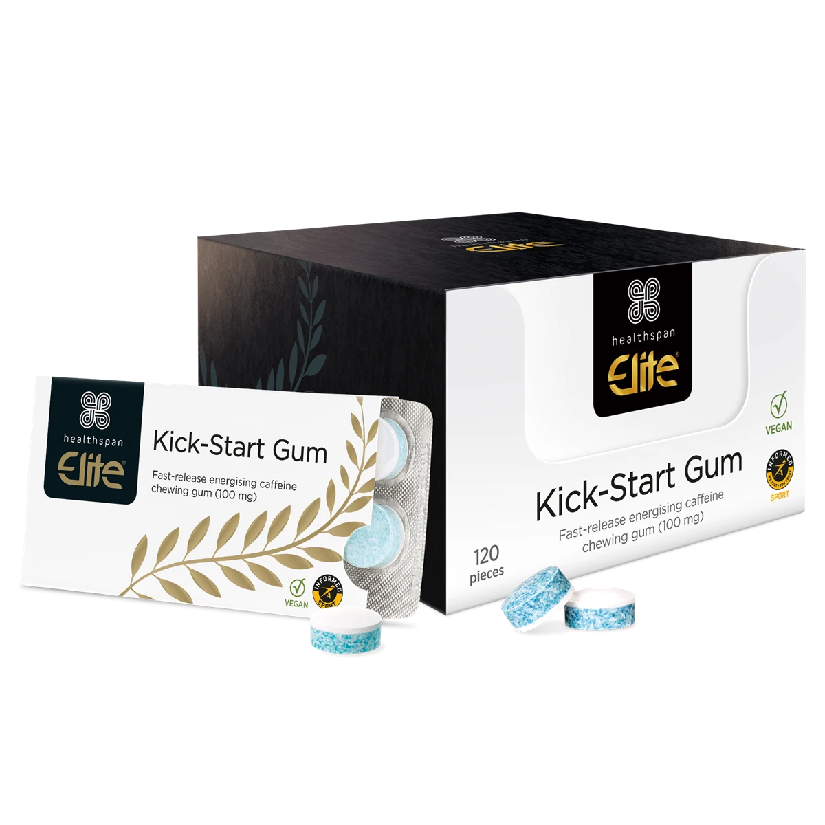 Kick-Start Caffeine Gum (120 Pieces)
